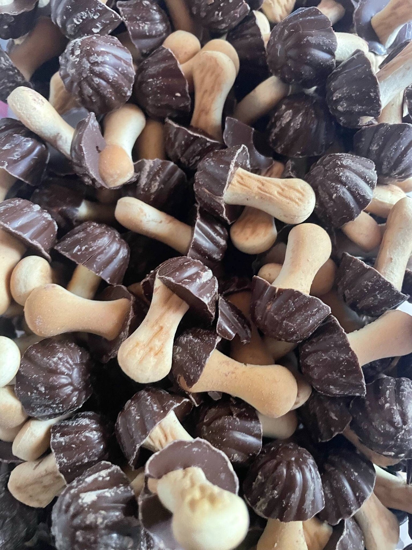 Champignons chocolat blanc ou chocolat noir x10